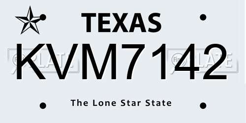 KVM7142 Texas License Plate