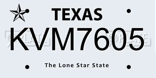 KVM7605 Texas License Plate