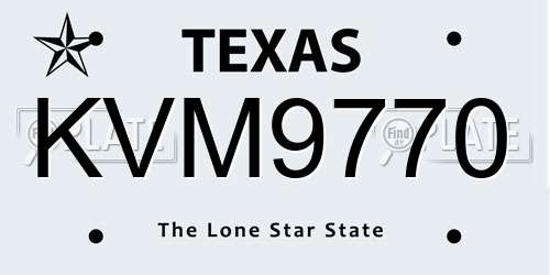 KVM9770 Texas License Plate