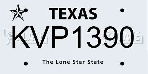 KVP1390 Texas License Plate