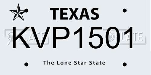 KVP1501 Texas License Plate