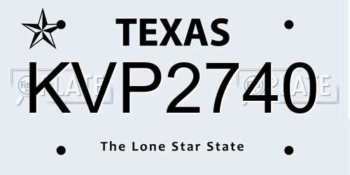 KVP2740 Texas License Plate