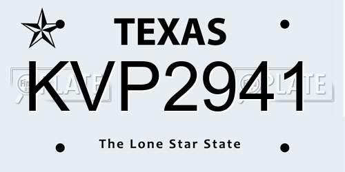 KVP2941 Texas License Plate