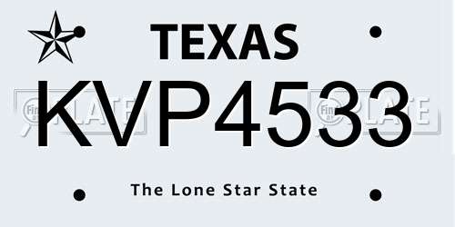 KVP4533 Texas License Plate