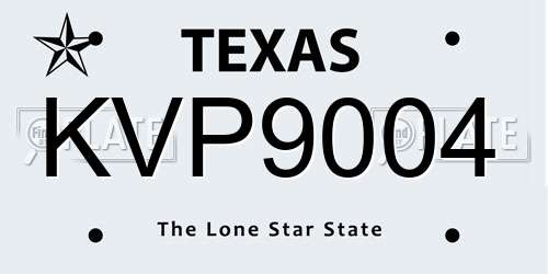 KVP9004 Texas License Plate