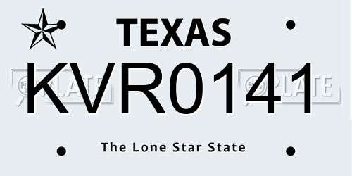KVR0141 Texas License Plate