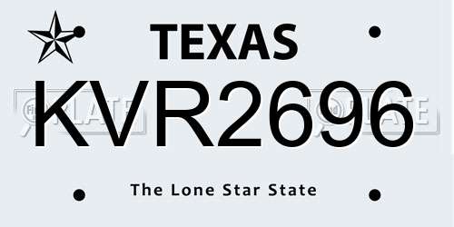KVR2696 Texas License Plate