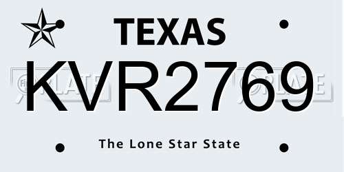 KVR2769 Texas License Plate