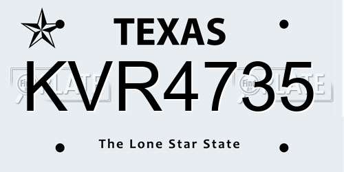 KVR4735 Texas License Plate