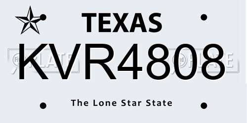 KVR4808 Texas License Plate