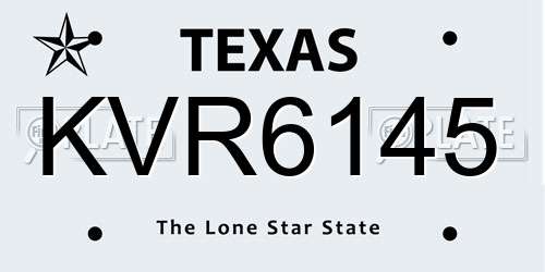 KVR6145 Texas License Plate