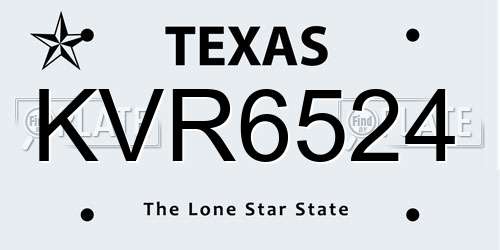 KVR6524 Texas License Plate