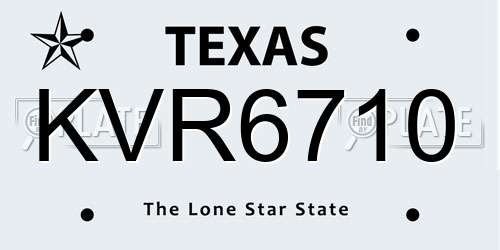 KVR6710 Texas License Plate