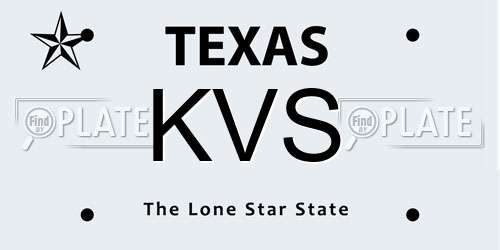 KVS Texas License Plate