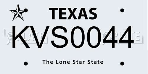 KVS0044 Texas License Plate