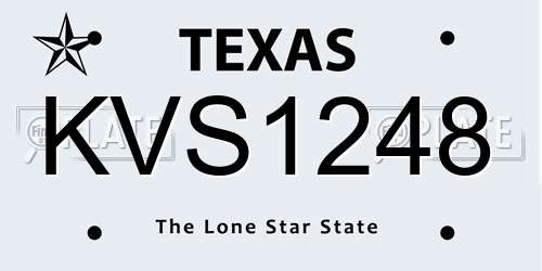 KVS1248 Texas License Plate
