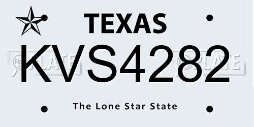 KVS4282 Texas License Plate