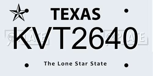 KVT2640 Texas License Plate