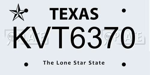 KVT6370 Texas License Plate