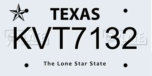 KVT7132 Texas License Plate