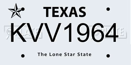 KVV1964 Texas License Plate
