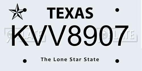 KVV8907 Texas License Plate