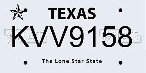 KVV9158 Texas License Plate