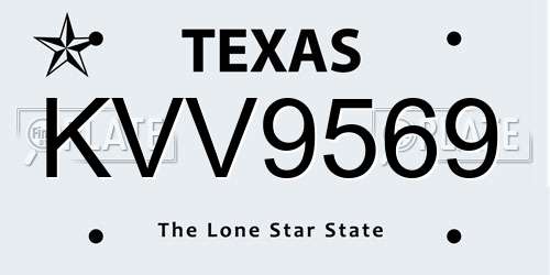 KVV9569 Texas License Plate
