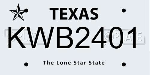 KWB2401 Texas License Plate
