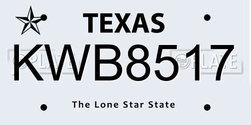KWB8517 Texas License Plate