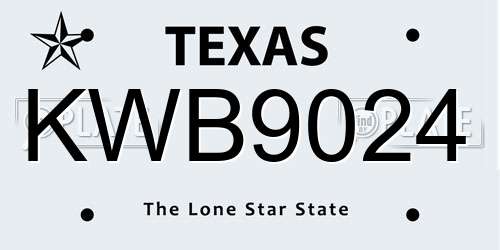 KWB9024 Texas License Plate