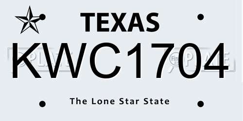 KWC1704 Texas License Plate