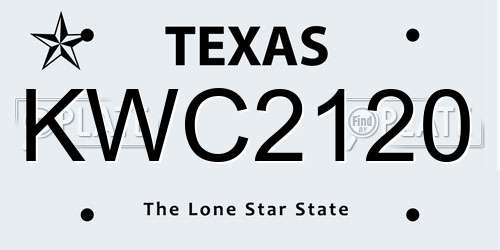 KWC2120 Texas License Plate