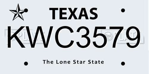 KWC3579 Texas License Plate
