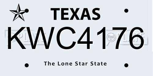 KWC4176 Texas License Plate