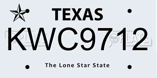KWC9712 Texas License Plate