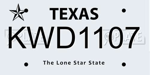 KWD1107 Texas License Plate