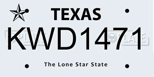 KWD1471 Texas License Plate
