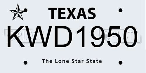 KWD1950 Texas License Plate