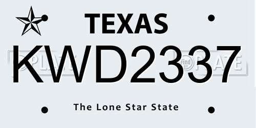 KWD2337 Texas License Plate