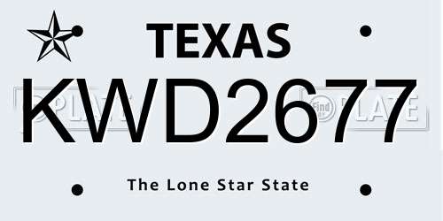 KWD2677 Texas License Plate