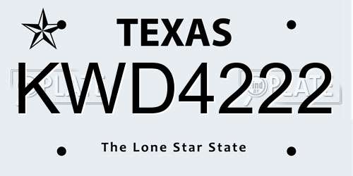 KWD4222 Texas License Plate