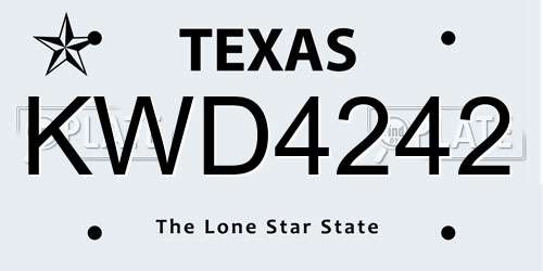 KWD4242 Texas License Plate