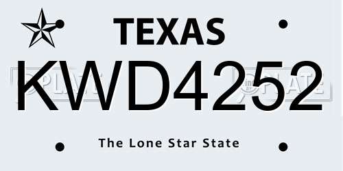 KWD4252 Texas License Plate