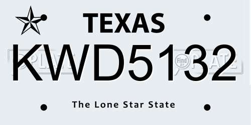 KWD5132 Texas License Plate