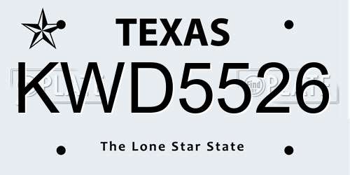 KWD5526 Texas License Plate
