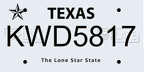 KWD5817 Texas License Plate