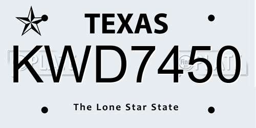 KWD7450 Texas License Plate