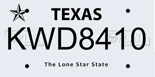 KWD8410 Texas License Plate
