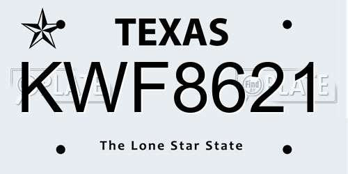 KWF8621 Texas License Plate